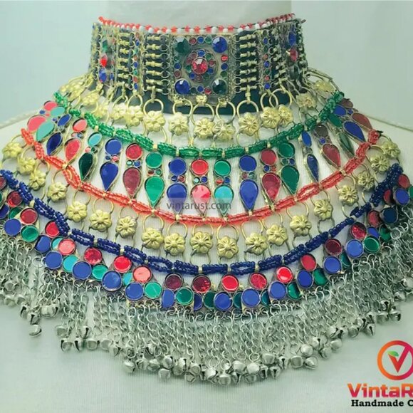 Colorful Choker Necklace, Boho Statement Necklace, Boho Chic  Necklace - Picture 1 of 11